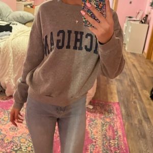 light grey Michigan crew neck